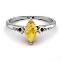 Marquise Citrine Geometrical Engagement Ring - Reese No. 609 image 1