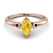 Marquise Citrine Geometrical Engagement Ring - Reese No. 608 image 1