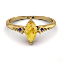 Marquise Citrine Geometrical Engagement Ring - Reese No. 613 image 1