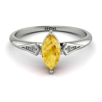 Marquise Citrine Geometrical Engagement Ring - Reese No. 603 image 1