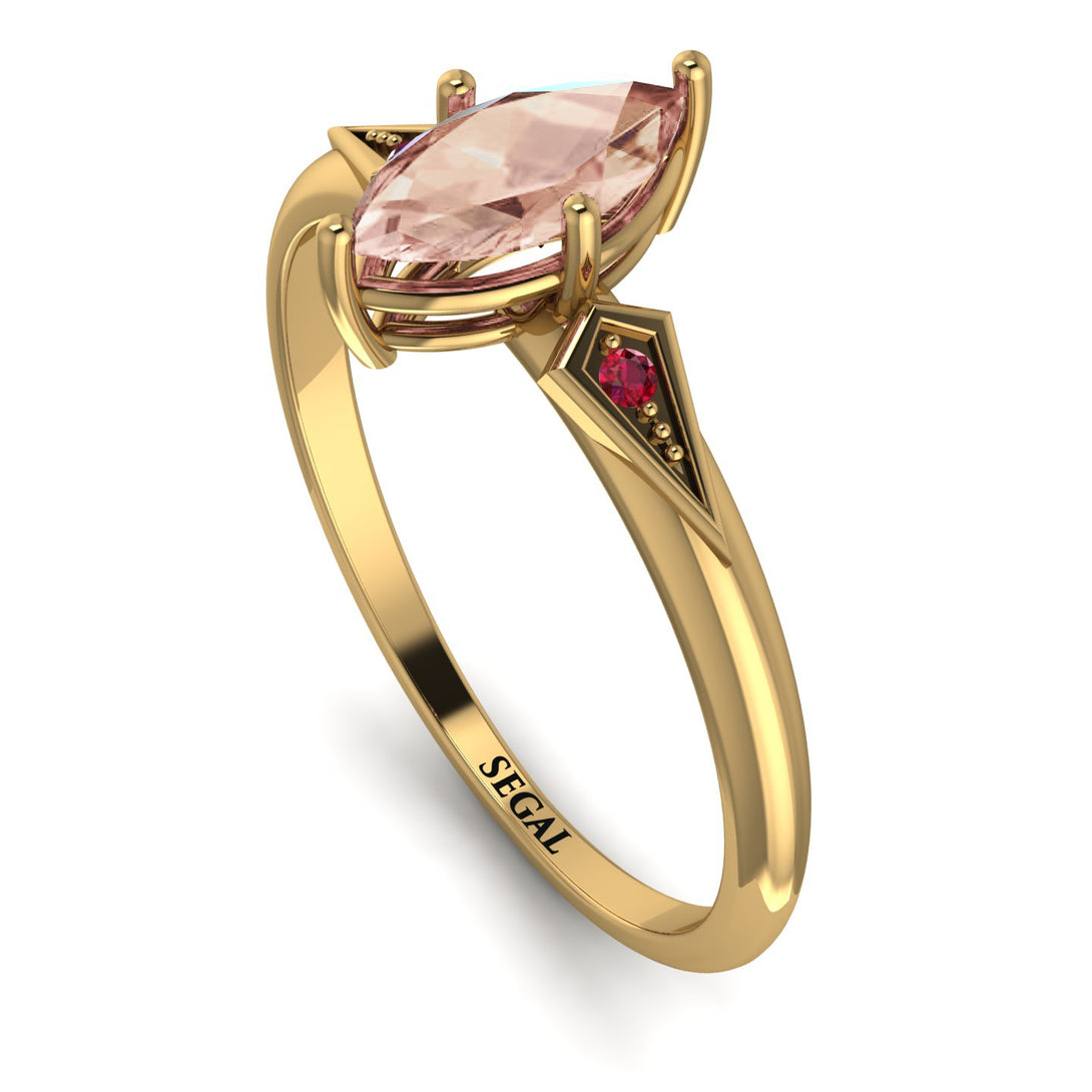 Marquise Morganite Geometrical Engagement Ring - Reese No. 910
