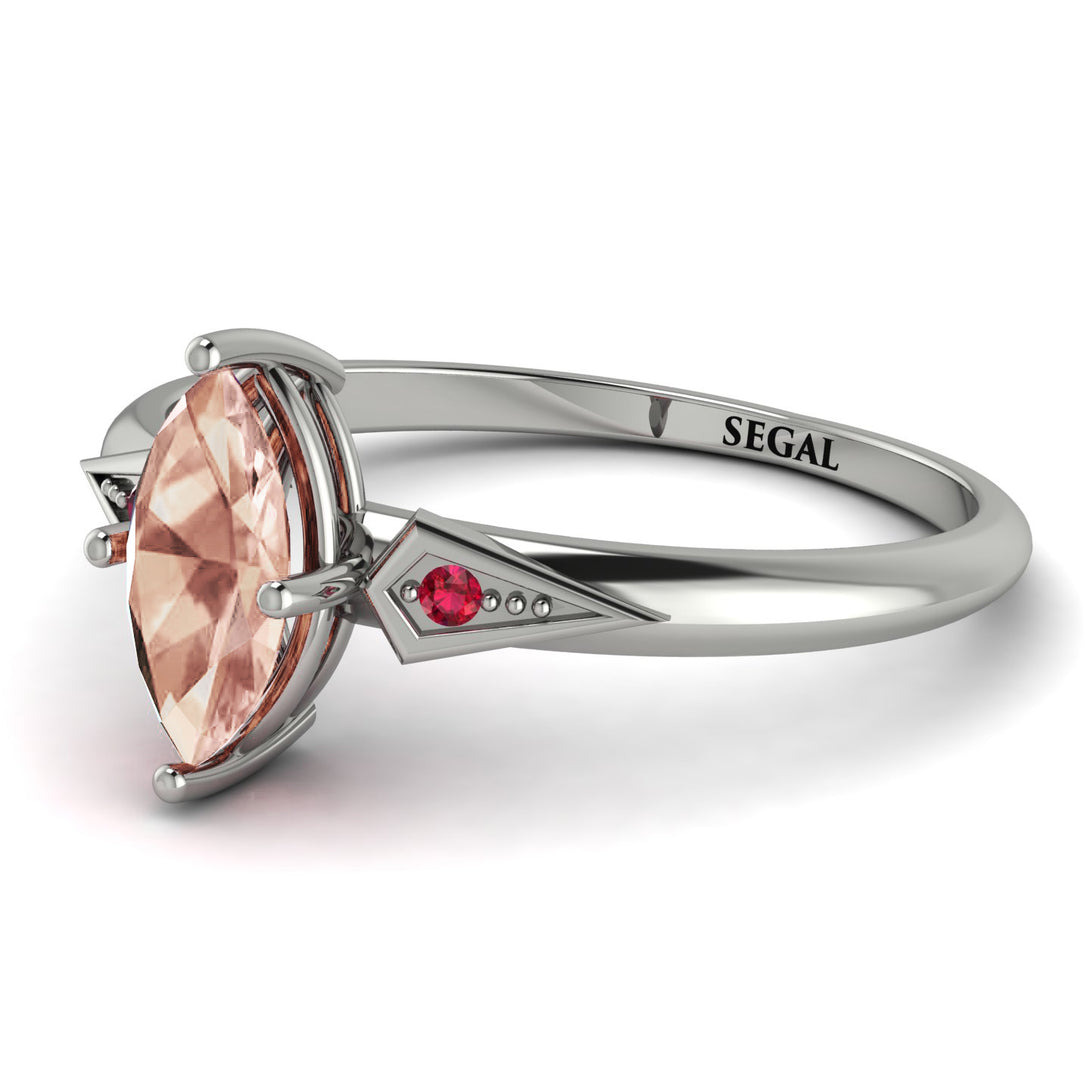 Marquise Morganite Geometrical Engagement Ring - Reese No. 912
