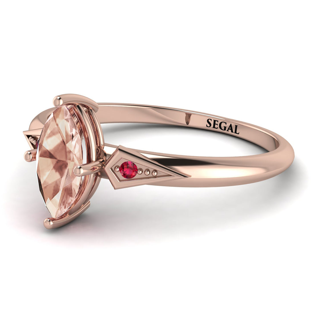 Marquise Morganite Geometrical Engagement Ring - Reese No. 911