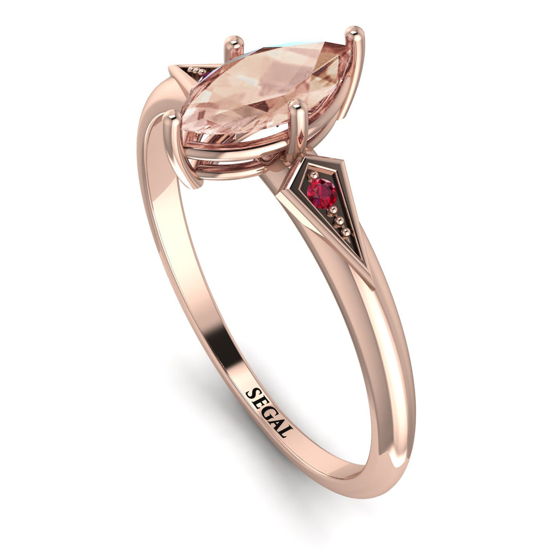 Marquise Morganite Geometrical Engagement Ring - Reese No. 911
