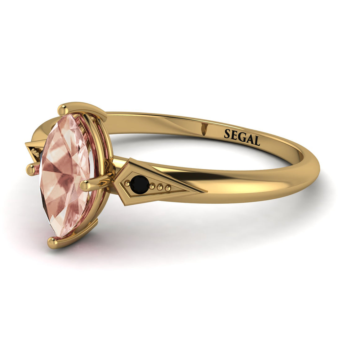 Marquise Morganite Geometrical Engagement Ring - Reese No. 907