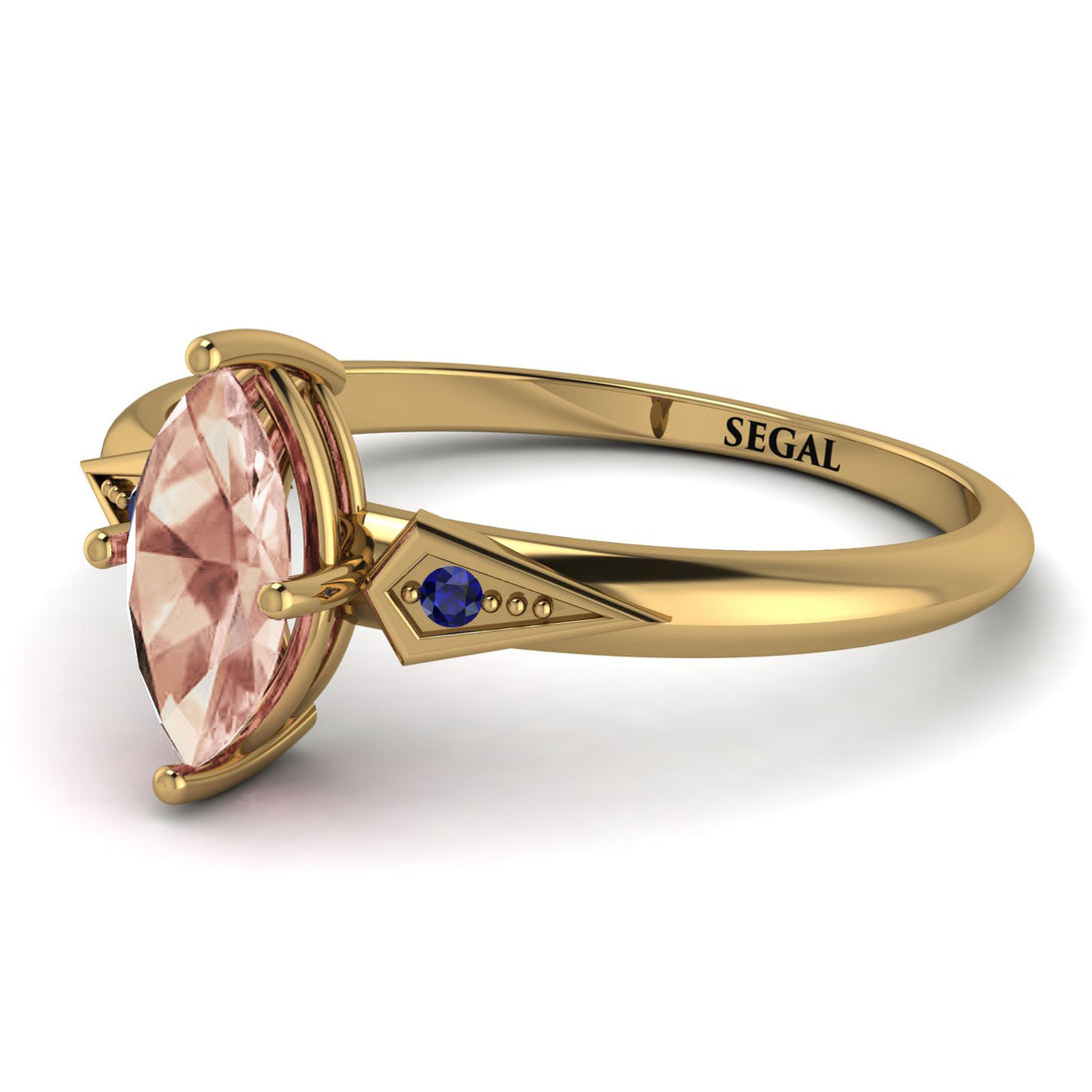 Marquise Morganite Geometrical Engagement Ring - Reese No. 913