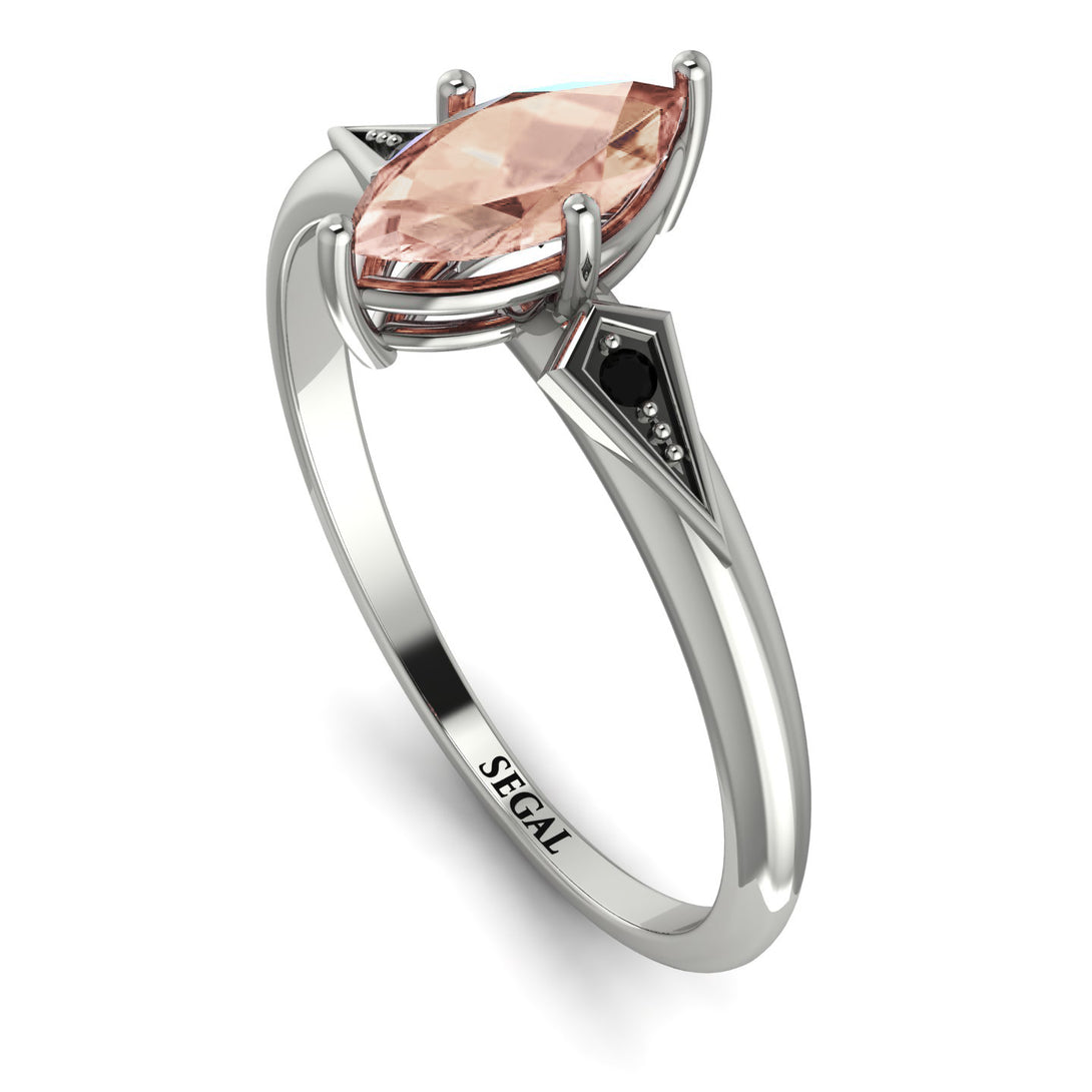 Marquise Morganite Geometrical Engagement Ring - Reese No. 909