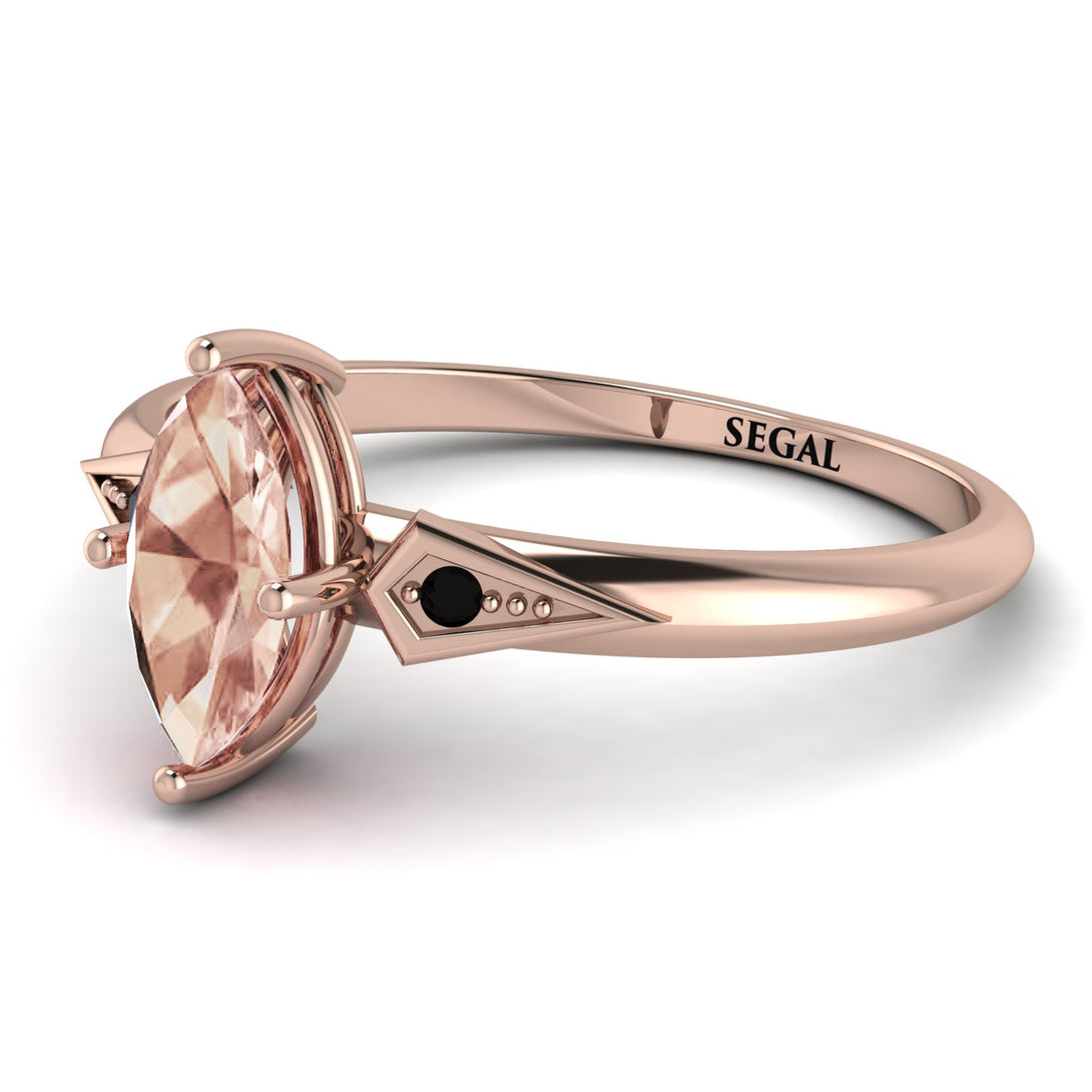 Marquise Morganite Geometrical Engagement Ring - Reese No. 908