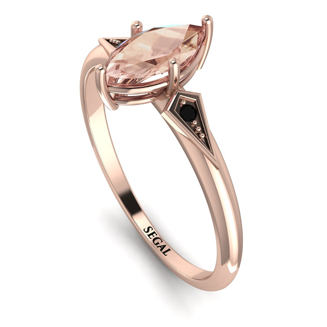 Marquise Morganite Geometrical Engagement Ring - Reese No. 908