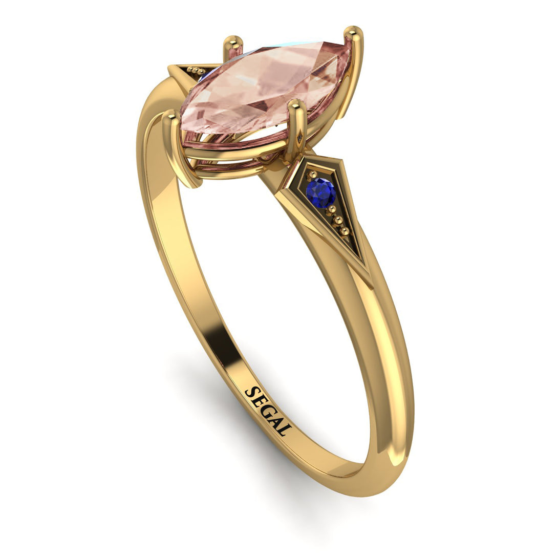 Marquise Morganite Geometrical Engagement Ring - Reese No. 913