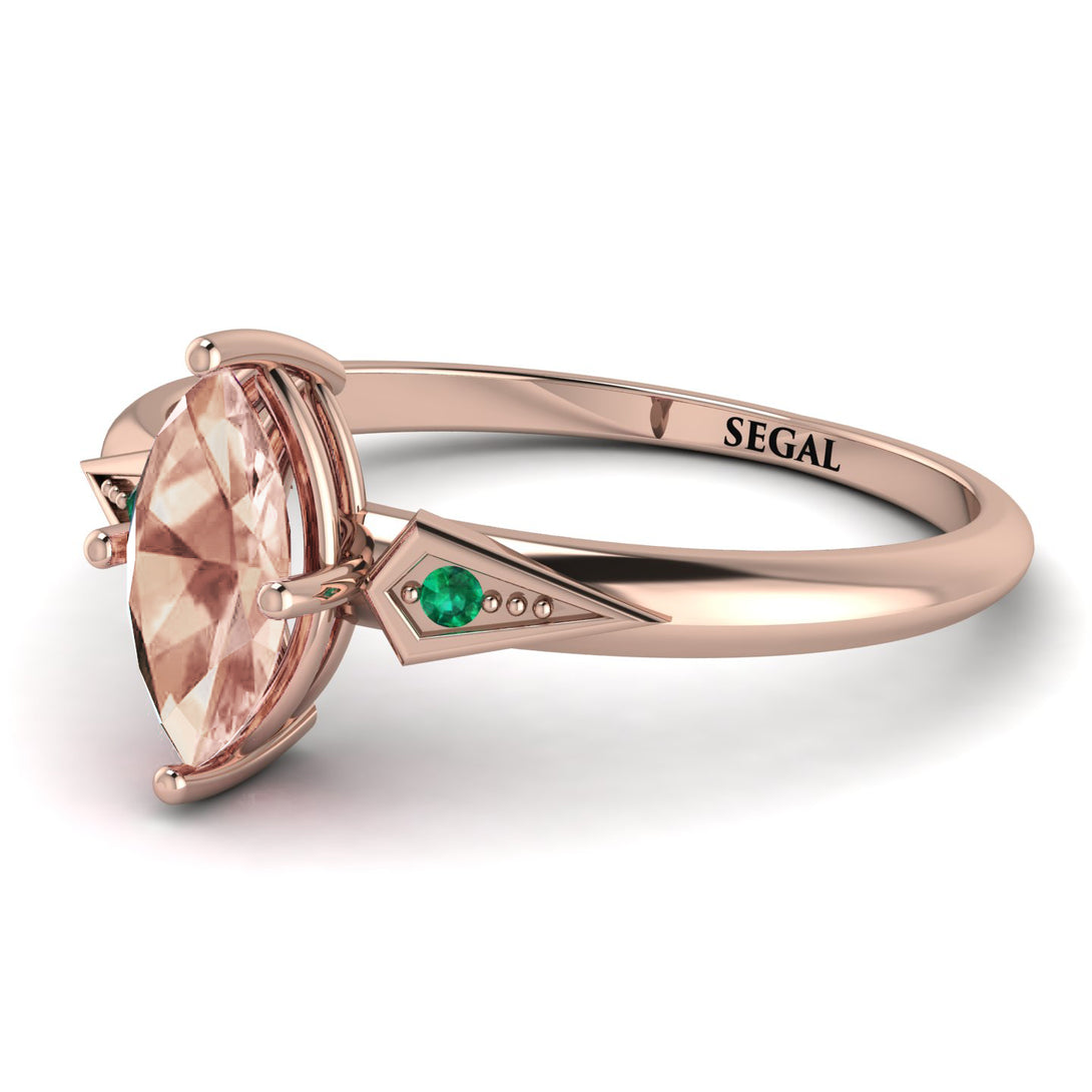 Marquise Morganite Geometrical Engagement Ring - Reese No. 905