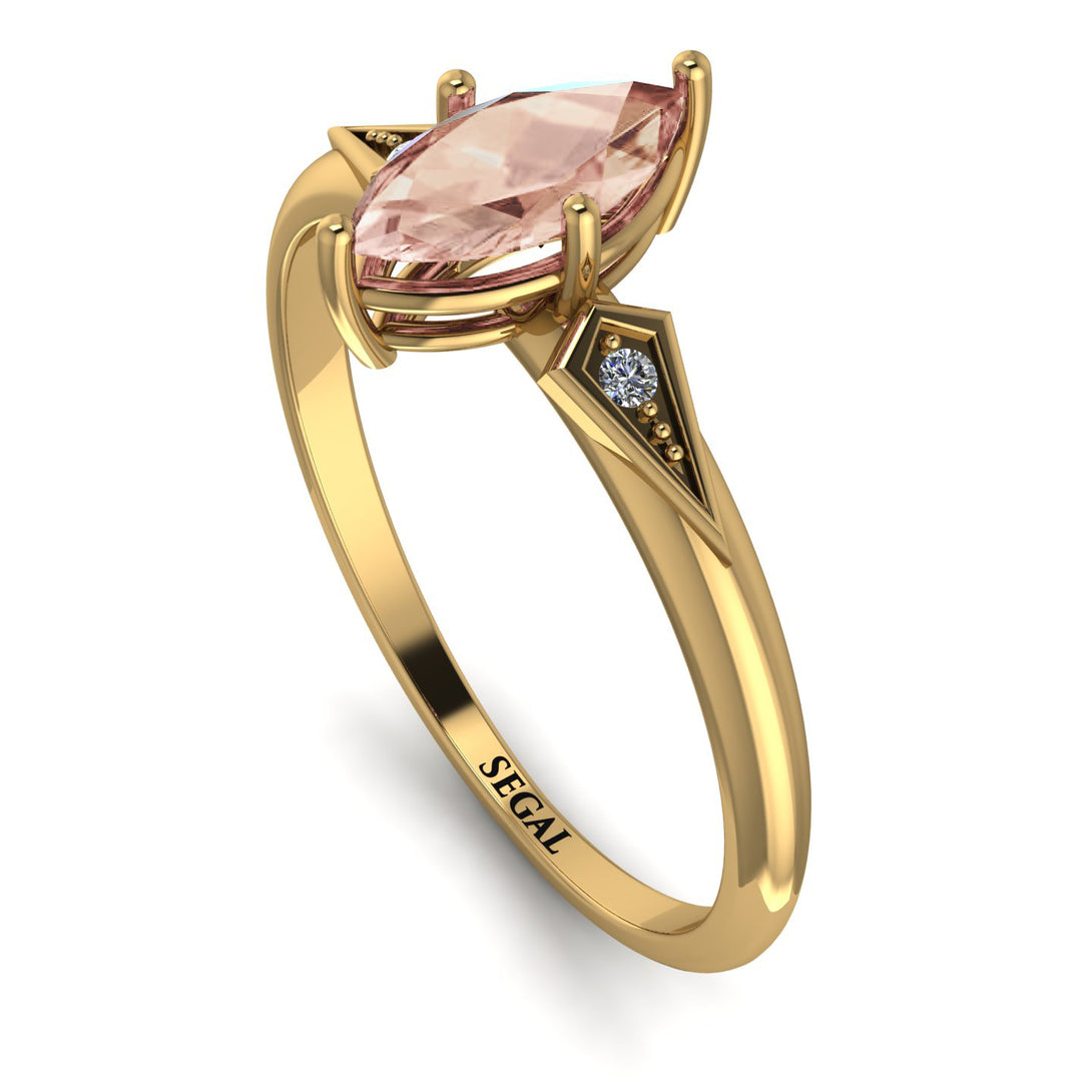 Marquise Morganite Geometrical Engagement Ring - Reese No. 901
