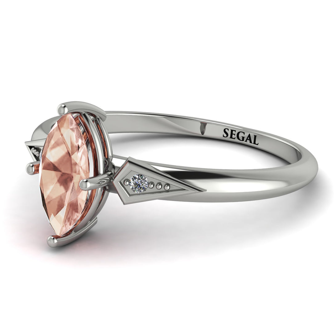 Marquise Morganite Geometrical Engagement Ring - Reese No. 903