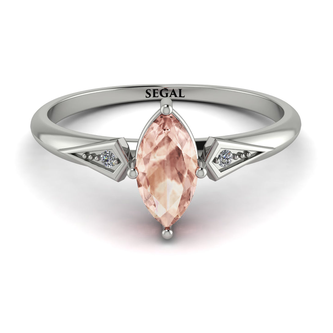 Marquise Morganite Geometrical Engagement Ring - Reese No. 903