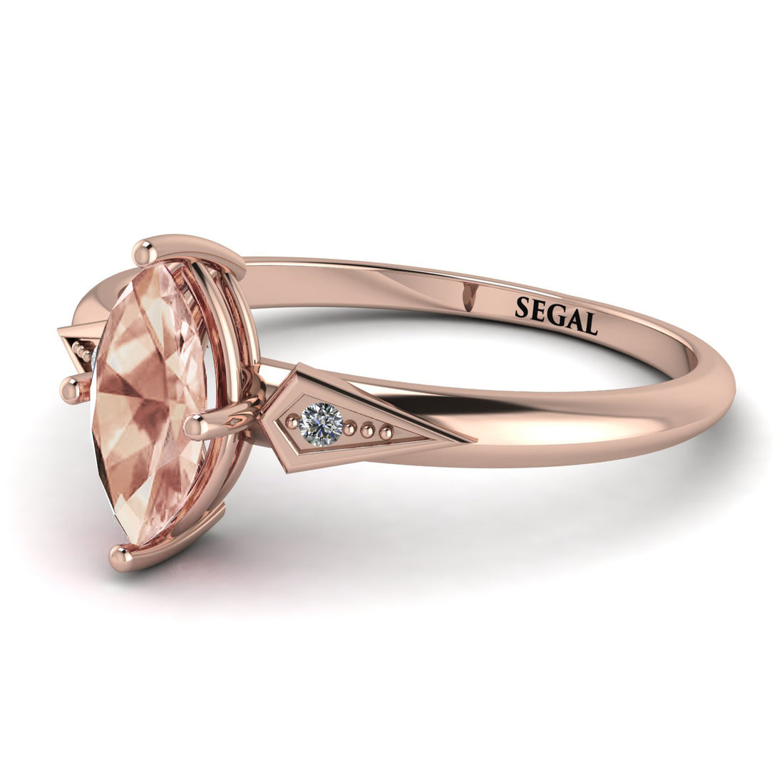 Marquise Morganite Geometrical Engagement Ring - Reese No. 902