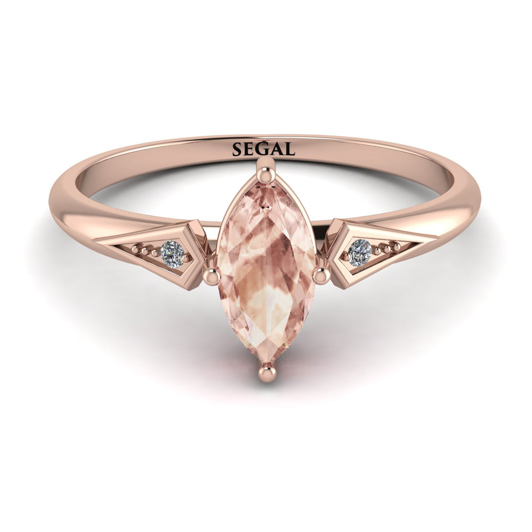 Marquise Morganite Geometrical Engagement Ring - Reese No. 902