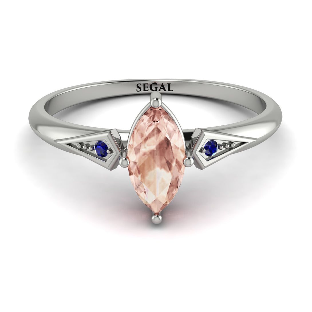 Marquise Morganite Geometrical Engagement Ring - Reese No. 915