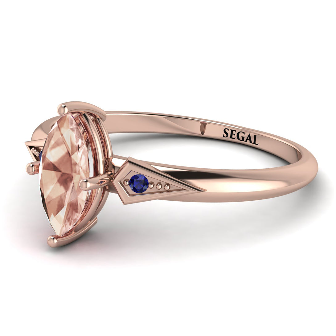 Marquise Morganite Geometrical Engagement Ring - Reese No. 914