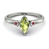 Marquise Peridot Geometrical Engagement Ring - Reese No. 712 image 1