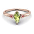Marquise Peridot Geometrical Engagement Ring - Reese No. 711
