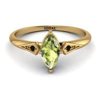 Marquise Peridot Geometrical Engagement Ring - Reese No. 707 image 1