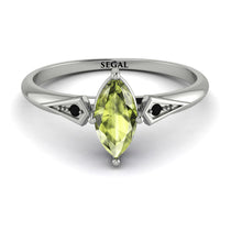 Marquise Peridot Geometrical Engagement Ring - Reese No. 709 image 1