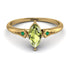 Marquise Peridot Geometrical Engagement Ring - Reese No. 704 image 1