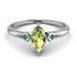 Marquise Peridot Geometrical Engagement Ring - Reese No. 706 image 1