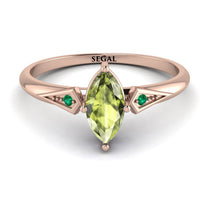 Marquise Peridot Geometrical Engagement Ring - Reese No. 705 image 1