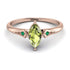 Marquise Peridot Geometrical Engagement Ring - Reese No. 705