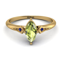 Marquise Peridot Geometrical Engagement Ring - Reese No. 713 image 1