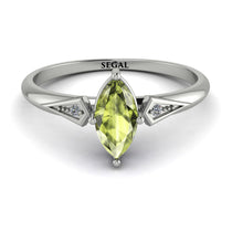Marquise Peridot Geometrical Engagement Ring - Reese No. 703 image 1