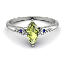 Marquise Peridot Geometrical Engagement Ring - Reese No. 715 image 1