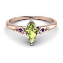 Marquise Peridot Geometrical Engagement Ring - Reese No. 714 image 1