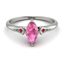Marquise Pink Moissanite Geometrical Engagement Ring - Reese No. 812 image 1