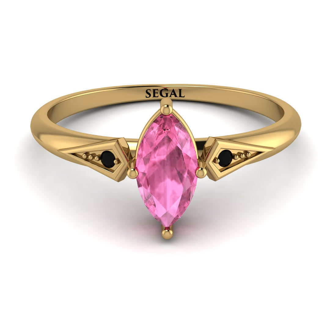 Marquise Pink Moissanite Geometrical Engagement Ring - Reese No. 807