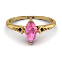 Marquise Pink Moissanite Geometrical Engagement Ring - Reese No. 807 image 1