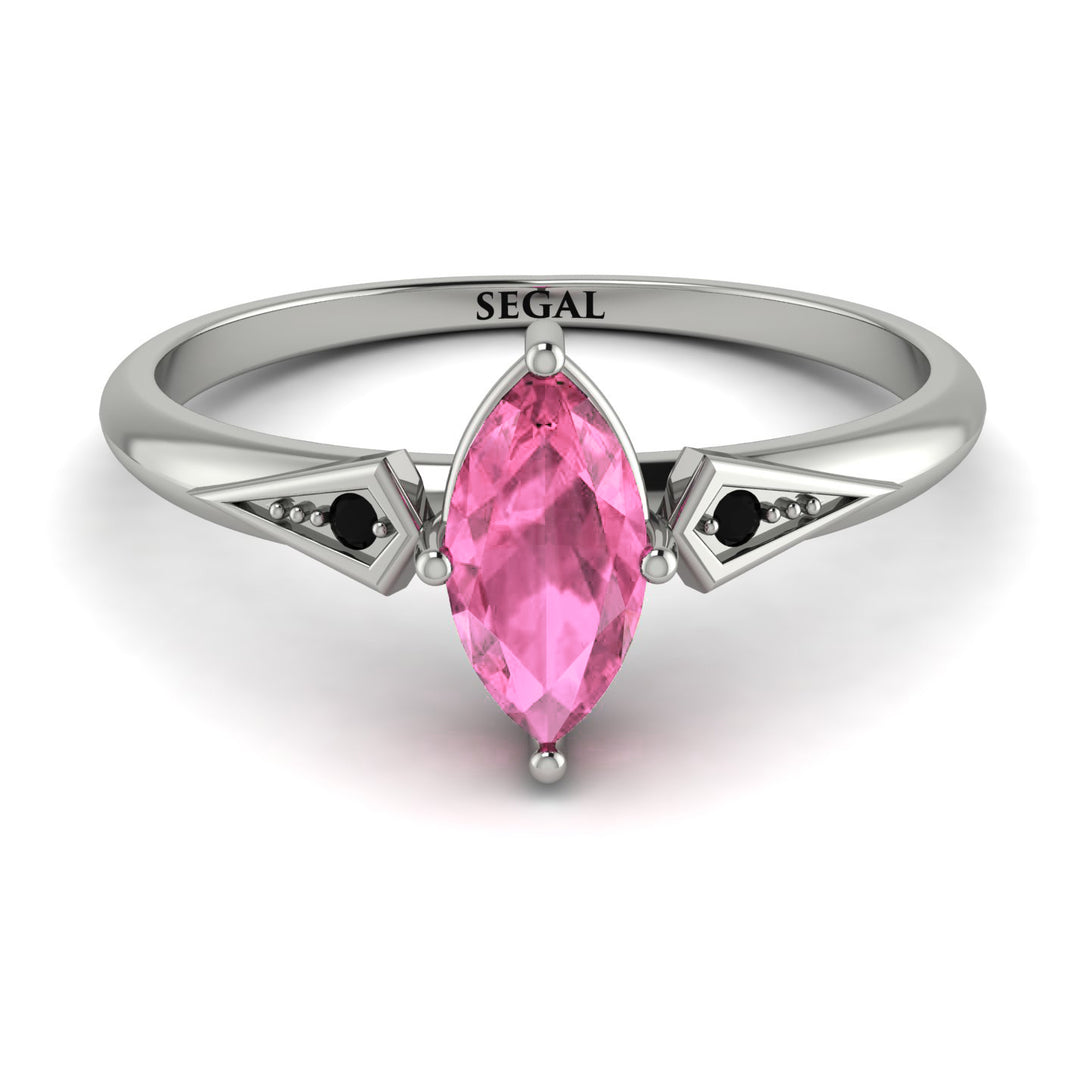 Marquise Pink Moissanite Geometrical Engagement Ring - Reese No. 809
