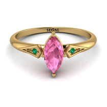 Marquise Pink Moissanite Geometrical Engagement Ring - Reese No. 804 image 1