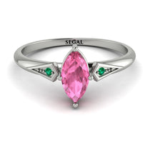Marquise Pink Moissanite Geometrical Engagement Ring - Reese No. 806 image 1