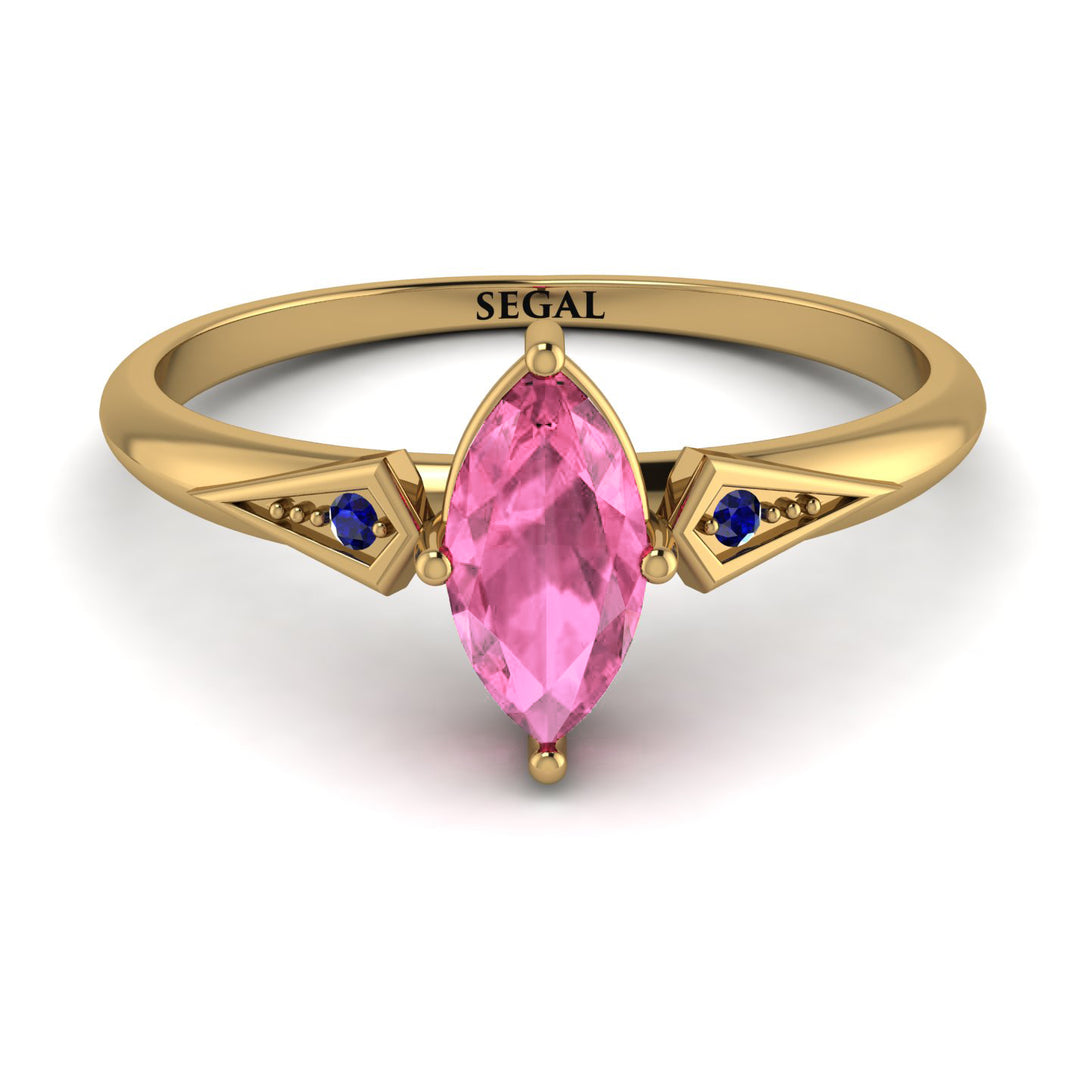 Marquise Pink Moissanite Geometrical Engagement Ring - Reese No. 813
