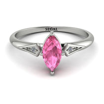 Marquise Pink Moissanite Geometrical Engagement Ring - Reese No. 803 image 1