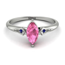 Marquise Pink Moissanite Geometrical Engagement Ring - Reese No. 815 image 1