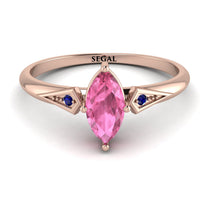 Marquise Pink Moissanite Geometrical Engagement Ring - Reese No. 814 image 1