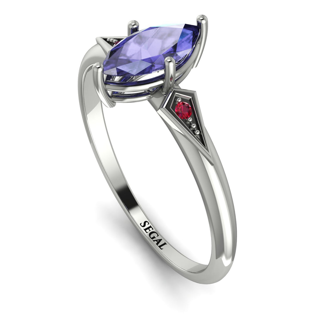 Marquise Tanzanite Geometrical Engagement Ring - Reese No. 212