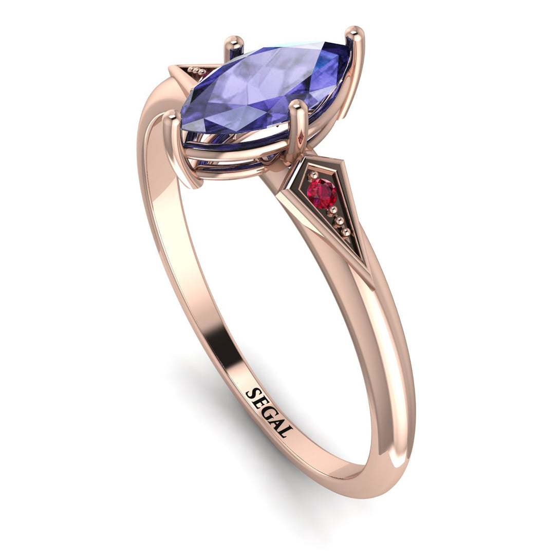 Marquise Tanzanite Geometrical Engagement Ring - Reese No. 211