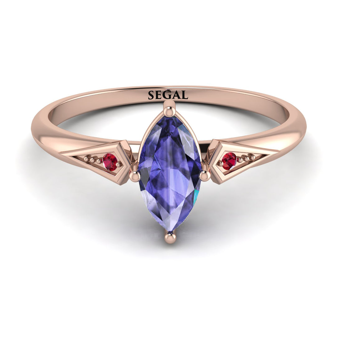 Marquise Tanzanite Geometrical Engagement Ring - Reese No. 211