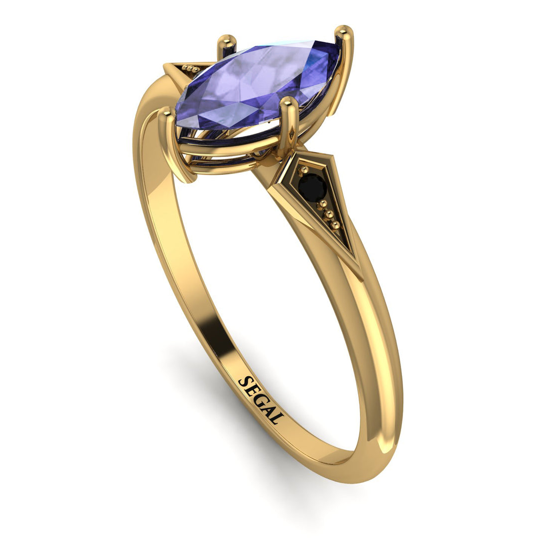 Marquise Tanzanite Geometrical Engagement Ring - Reese No. 207
