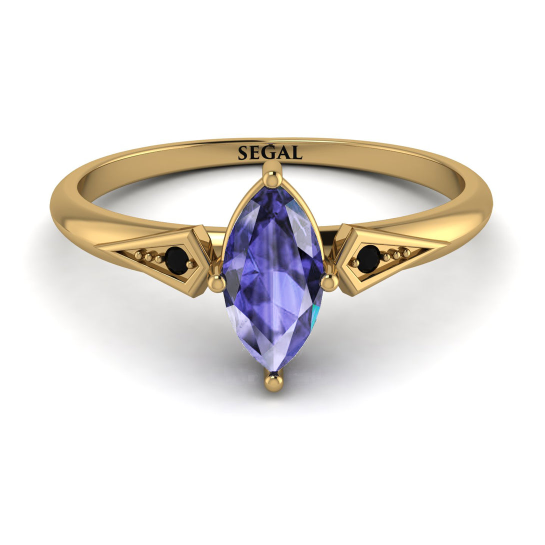 Marquise Tanzanite Geometrical Engagement Ring - Reese No. 207