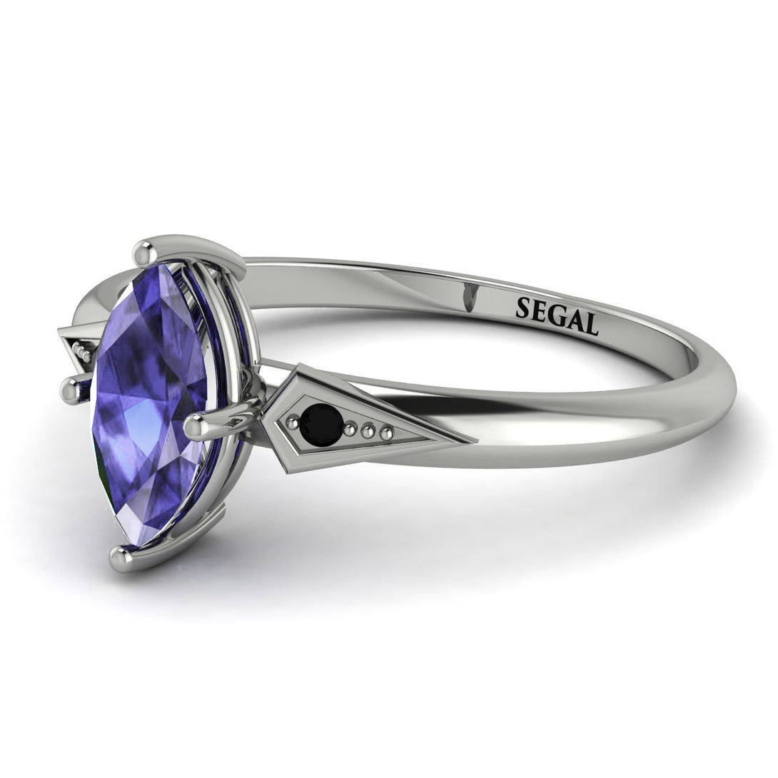 Marquise Tanzanite Geometrical Engagement Ring - Reese No. 209